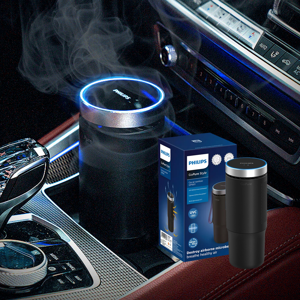 필립스 고퓨어 스타일 5000 차량용 휴대용 공기청정기/ 악취 냄새 강력흡입 공기살균기